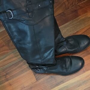 Born Black Leather Knee Boots